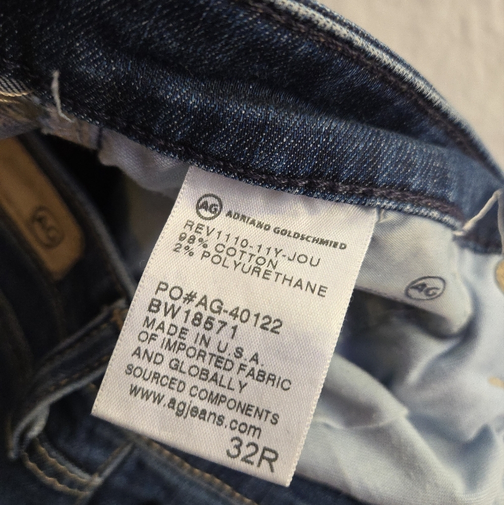 AG Adriano Goldschmied The Stilt Cigarette Jean 32R Medium Blue Wash - Picture 5 of 10